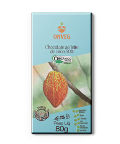 Chocolate 50% ao Leite de Coco Orgânico Onveg (80g)