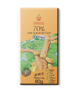 Chocolate 70% com Açúcar de Coco Orgânico Onveg (80g)