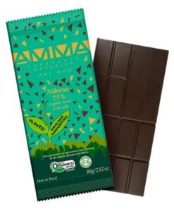 Chocolate Orgânico Nibirus 75% Cacau com Nibs AMMA 80g