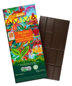 Chocolate Orgânico Biodinâmico Ibakati 75% Cacau com Abacaxi AMMA 80g