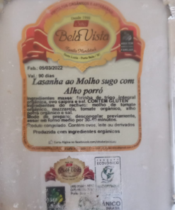 Lasanha ao Molho Sugo c/ Alho Poró Bela Vista (un)