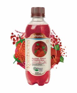 Kombucha com Morango, Hibisco e Pimenta Rosa Physis Orgânica